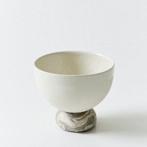 Large Marble Base Bowl With Lid