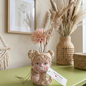 diy gipsfigur „mädchen mit schnuller & hund“