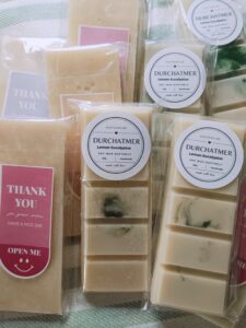 Duftmelts „Durchatmer“ – Lemon Eucalyptus. Frischer, klarer Duft in praktischer Tafelform zum Abbrechen.