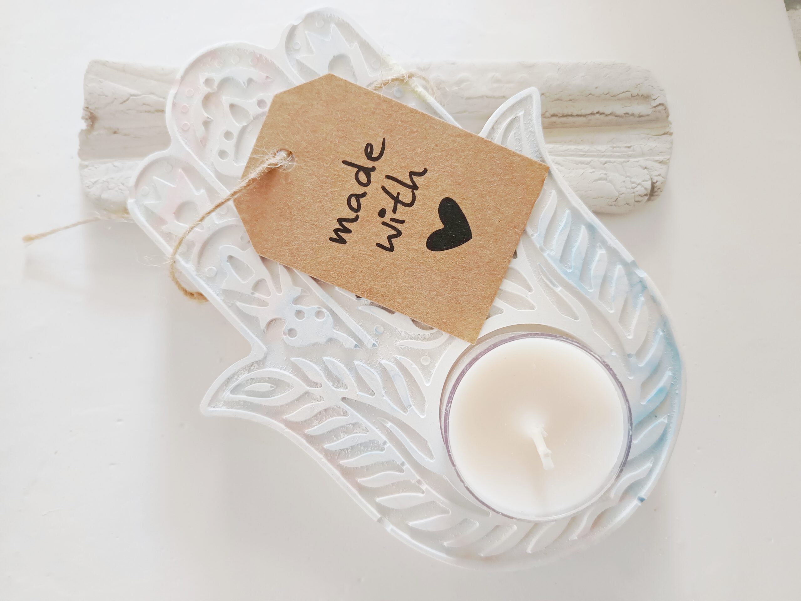 Hamsa Hand – Teelichthalter zum Selbstgestalten (inkl. Teelicht) Hamsa Hand – Teelichthalter zum Selbstgestalten (inkl. Teelicht)