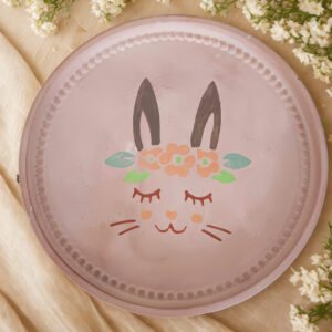 handgemalte osterplatte – sanfter hase (Ø 25 cm)