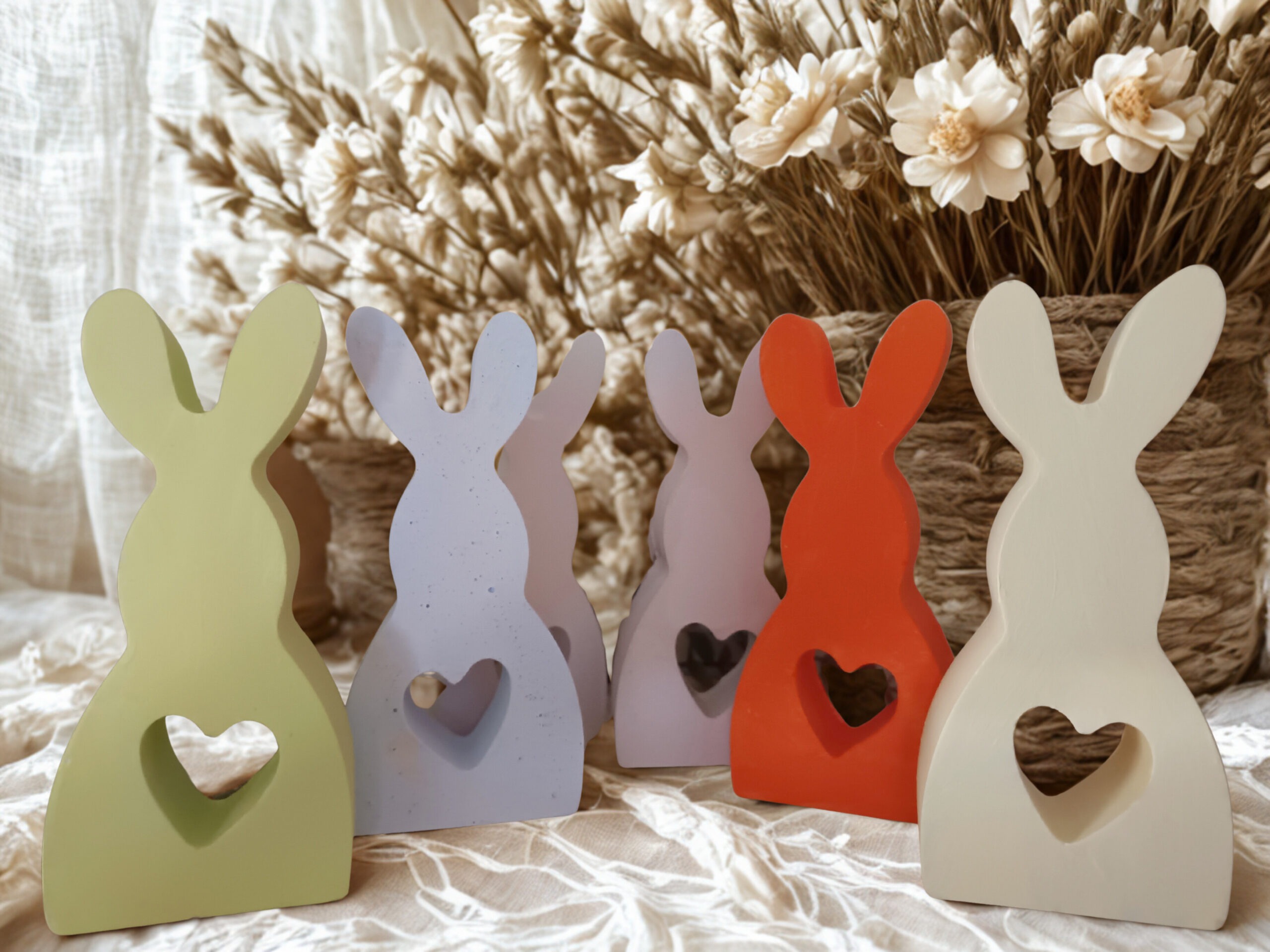 handgefertigte osterhasen aus gips | mit farbwunsch