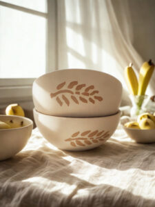 Handgefertigtes Schüssel‑Set aus Gips