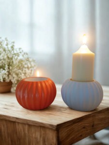 Mini‑Kerzenhalter / Blumentopf aus Gips