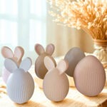 Gipseier Oster‑Trio, handgefertigt in drei Designs und Größen