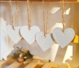 duftbare gipsherzen (set aus 4)