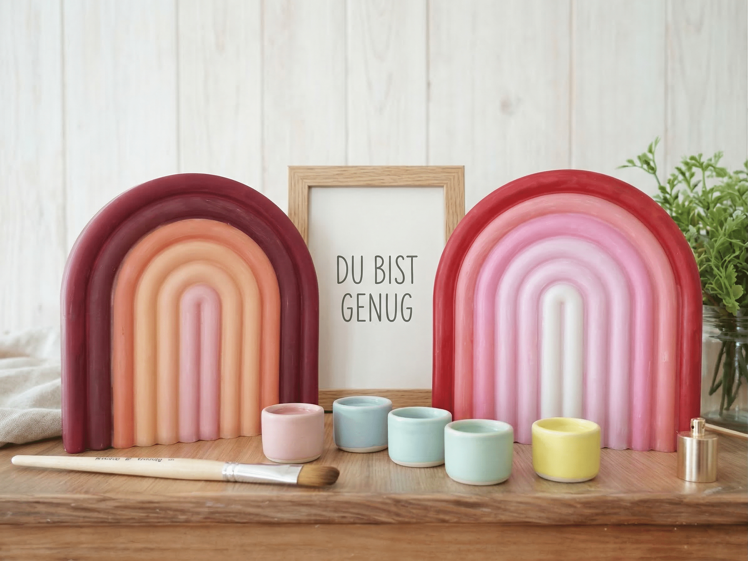 Regenbogen Hygge-Deko aus Gips – Wunschfarbe | Handgemacht