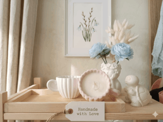 Handgefertigte Duftkerze in Mini‑Gipstasse