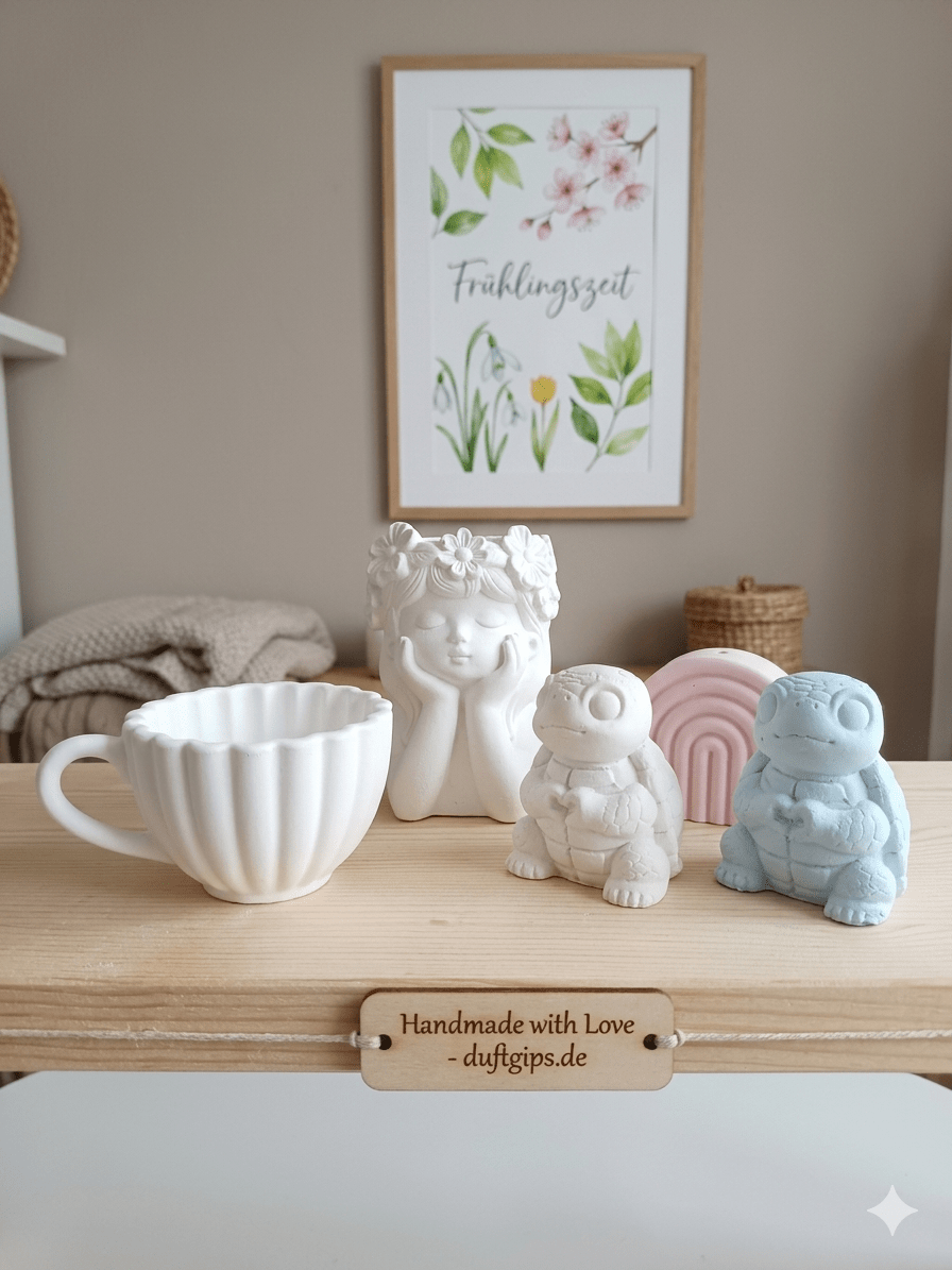 Handgefertigte Gipstasse